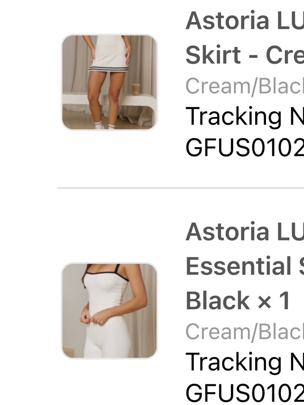 Astoria LUXE BALANCE Tennis Skirt set - Cream/Black small and top M - Picture 5 of 5